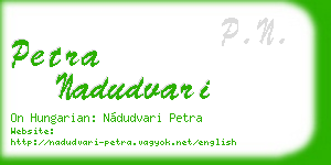 petra nadudvari business card